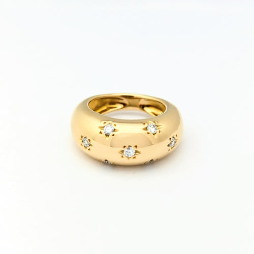 Bague 52 Bague étoiles or jaune et diamants 58 Facettes 30073
