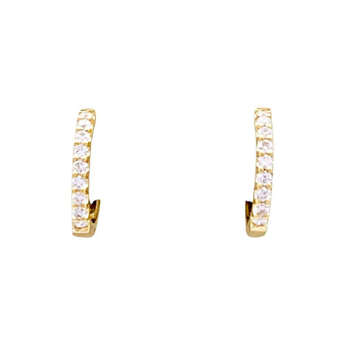 Boucles d'oreilles créoles, or jaune, diamants.