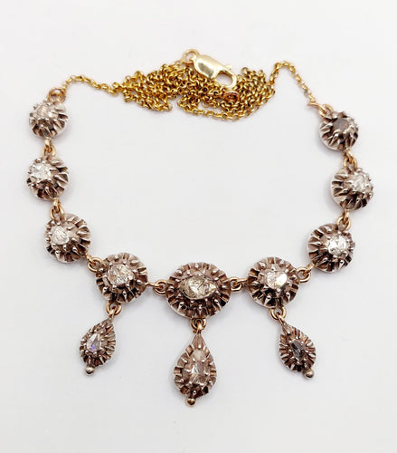 Collier Collier victorien or, argent et diamants 58 Facettes A05344