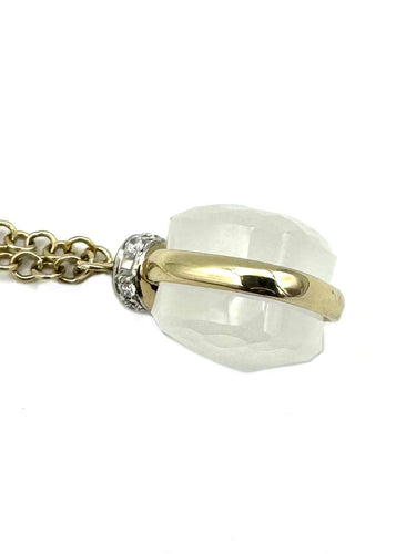 Collier POMELLATO. Collection "Nudo Petit", collier en or, quartz et diamants 58 Facettes