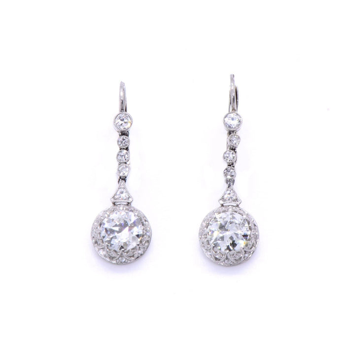 Boucles d'oreilles Paire de pendants d'oreilles bianca platine or blanc diamants 58 Facettes 103