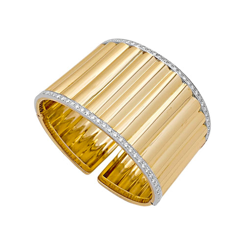 Bracelet Bracelet manchette deux ors et diamants. 58 Facettes 34786
