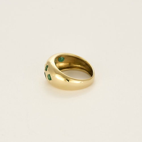 Bague 48 Bague jonc en or jaune, diamant et émeraudes 58 Facettes DIE1614X3