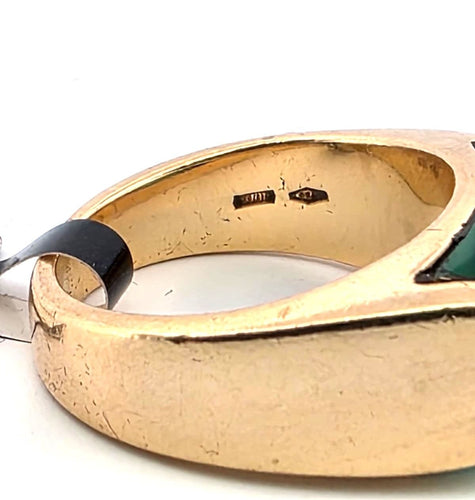 Bague 51 BULGARI - Bague en or jaune avec jadéite 58 Facettes