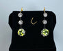 Boucles d'oreilles Paire de boucles d’oreilles en or jaune 18 carats et platine, diamants et peridots 58 Facettes AB500