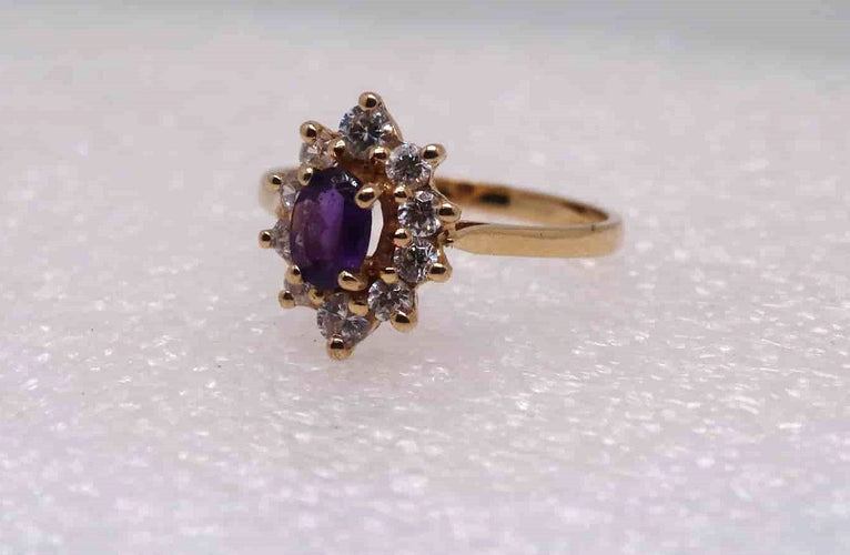 Bague 54 Bague or et Amethyste 58 Facettes 11587