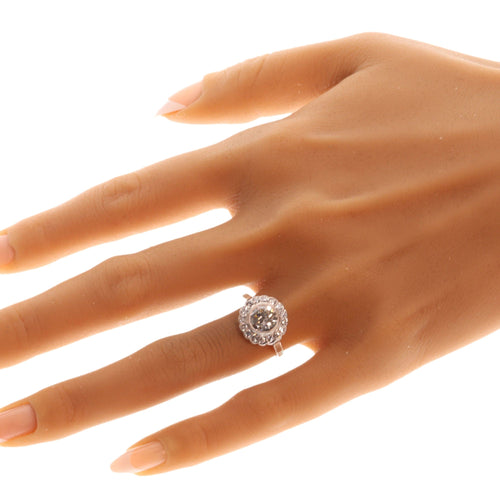 Bague 58 Bague en platine de style Art déco des années 1950, symbole classique d'amour et de continuité 58 Facettes 25238-0015