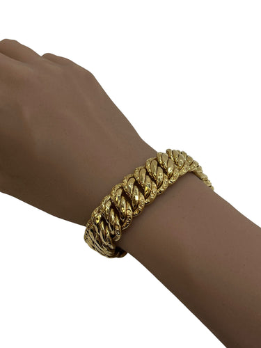 Bracelet grande maille américaine or jaune