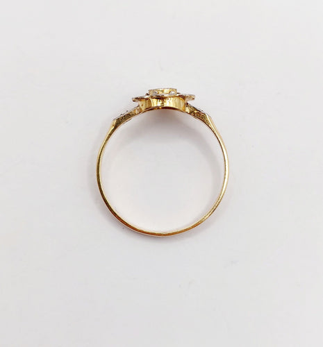 Bague 55 Bague marguerite antique en or 18k et diamants taille rose (circa 1900) 58 Facettes A06395
