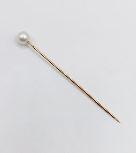 Broche Epingle à cravate ou chapeau or rose et perle (circa 1900) 58 Facettes A05854