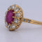 Bague 52 Bague victorienne en or jaune 18 carats avec rubis et diamants 58 Facettes AN558