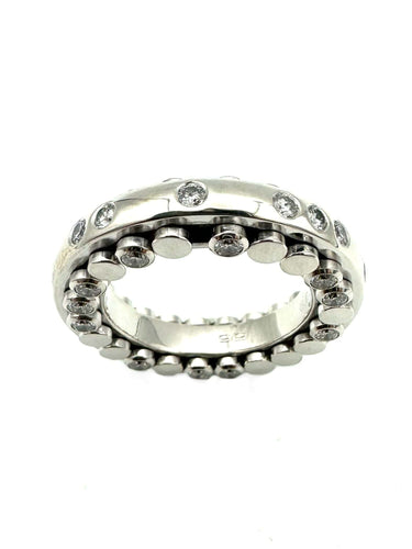 Bague 55 BUCHERER. Bague "Dizzler" or blanc 18K et diamants 58 Facettes