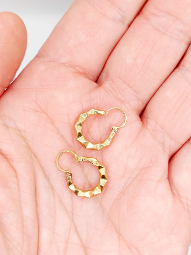 Boucles d'oreilles Petites créoles Art Déco or rose 58 Facettes A06265