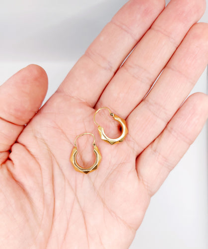 Boucles d'oreilles Créoles style Art Déco or rose finement travaillées 58 Facettes A06264