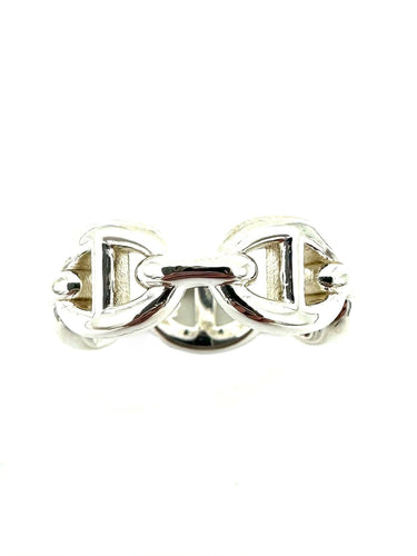 Bague 51 HERMES. Collection "Chaine d'ancre enchainée", bague argent 58 Facettes