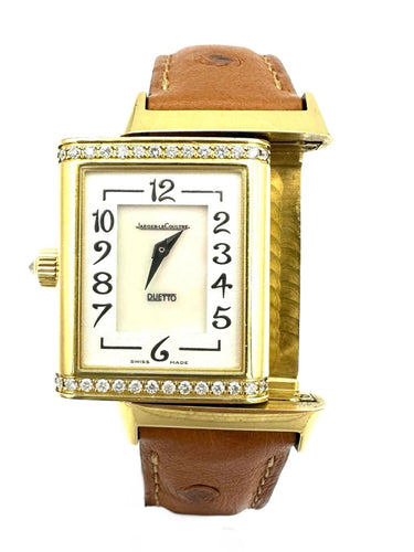 Montre JEAGER_LECOULTRE. Collection "REVERSO DUETTO", montre de dame en or jaune 58 Facettes