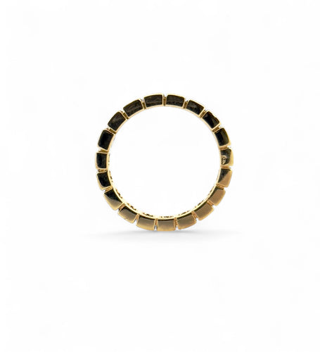 Alliance en or jaune 18 carats et diamants princesses