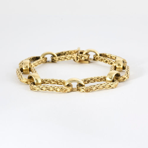 Bracelet Bracelet maillons mats et polis or jaune 58 Facettes