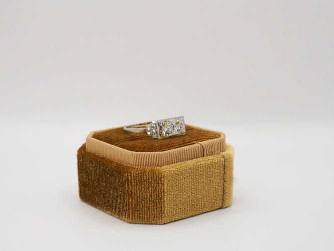 Bague 57 Bague Art Déco Platine Diamants 58 Facettes 4530