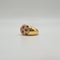 Bague bombée or jaune sertie de rubis et diamants