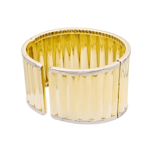 Bracelet Bracelet manchette deux ors et diamants. 58 Facettes 34786