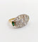 Bague 54.5 Bague marquise inversée Art déco en or 18k et platine, diamants et émeraudes 58 Facettes A06453