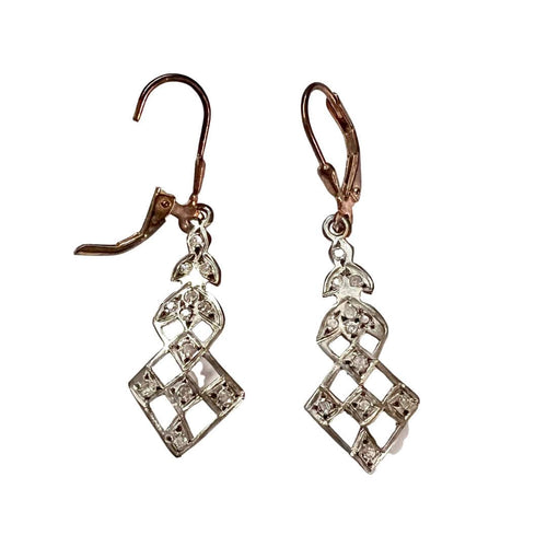 Boucles d'oreilles BOUCLES D'OREILLES ART NOUVEAU DIAMANTS 58 Facettes A2546