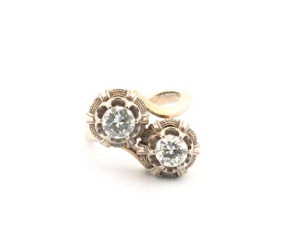 Bague 53 Bague en or jaune avec diamants 58 Facettes