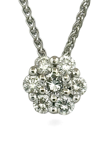 Collier Chaîne et pendentif marguerite en or et diamants 58 Facettes
