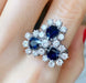 Bague 51 Importante bague or blanc saphirs et diamants 58 Facettes