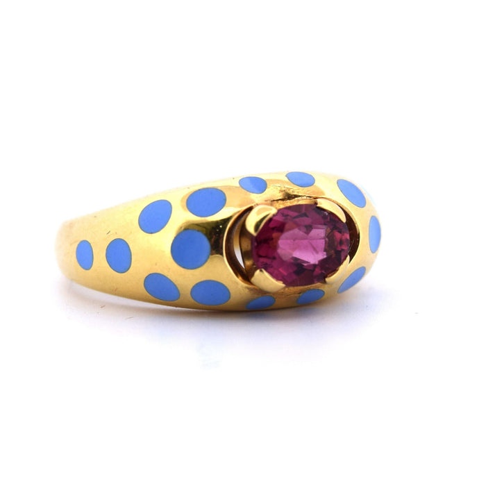 Bague tourmaline en or jaune années 90