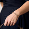 Bracelet Bracelet jonc en or rose, or blanc et roses diamantés 58 Facettes BIA1039