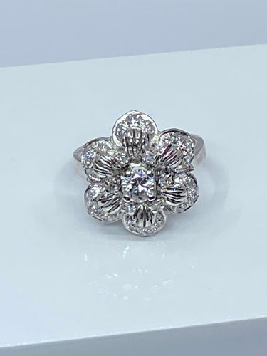 Bague 48 Bague Fleur Diamants 58 Facettes AB69