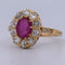Bague 52 Bague victorienne en or jaune 18 carats avec rubis et diamants 58 Facettes AN558