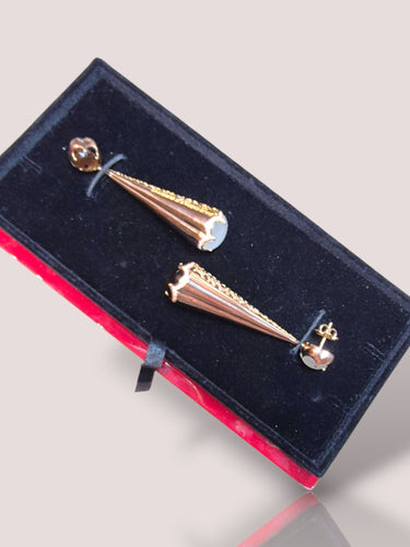 Boucles d'oreilles Pasquale Bruni - Boucles d'oreilles vintage en or rose avec quartz fumé et pierre de lune 58 Facettes 60024015