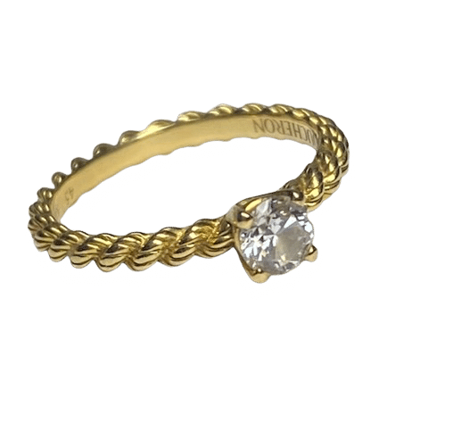 Bague 45 BOUCHERON - Bague solitaire SERPENT DE BOHEME or diamants 58 Facettes