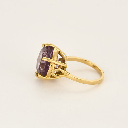 Bague 52 Bague cocktail en or jaune et améthyste 58 Facettes PAL2868