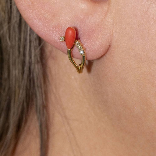 Boucles d'oreilles Boucles d'oreilles Corail Antique en Or Jaune 58 Facettes D361041JC