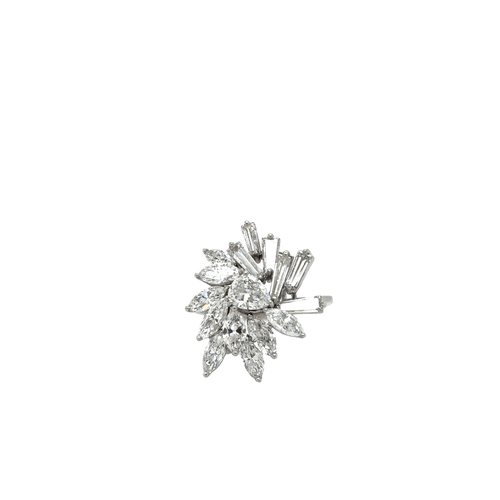 Bague 53 Bague cocktail en diamants marquise et baguette 58 Facettes 1.0002595/4