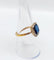 Bague 59 Bague art déco or jaune, saphir synthétique et diamants 58 Facettes B01002