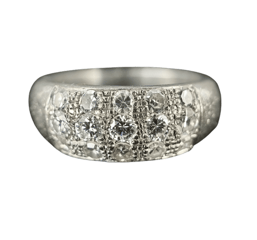 Bague d'époque année 1960/70 or blanc diamants