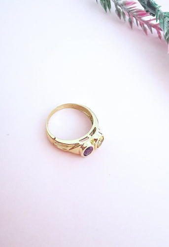 Bague 59.5 Bague Améthyste et Citrine Or Jaune 18 K 58 Facettes AA 1660