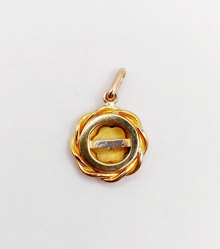 Pendentif Pendentif Art Déco or jaune, diamant taille ancienne serti étoilé (circa 1950) 58 Facettes A06316