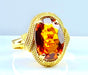 Bague 60 Bague or jaune, citrine 58 Facettes AB381