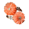 Bague 55 Bague or jaune, fleurs corail et brillants 58 Facettes 7245 A