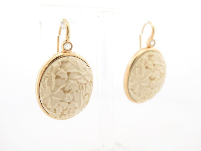 Boucles d'oreilles boucles d'oreilles POMELLATO victoria engraved or jaune 18k agate 58 Facettes 268835