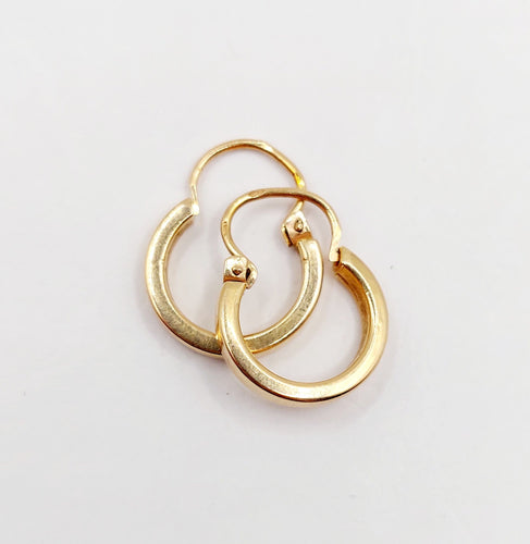 Boucles d'oreilles Mini créoles art déco or rose 18k finement travaillées (circa 1970) 58 Facettes A06268