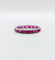 Bague 51 Alliance américaine art déco en or blanc et rubis calibrés synthétiques 58 Facettes A05493