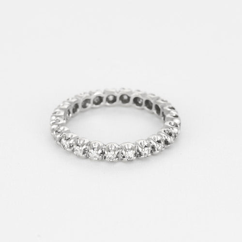 Bague 52 Alliance américaine en or blanc et diamants 58 Facettes CAN1473