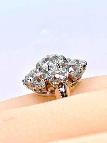 Bague 52 Bague marguerite or blanc, or rose et diamants 58 Facettes AB658